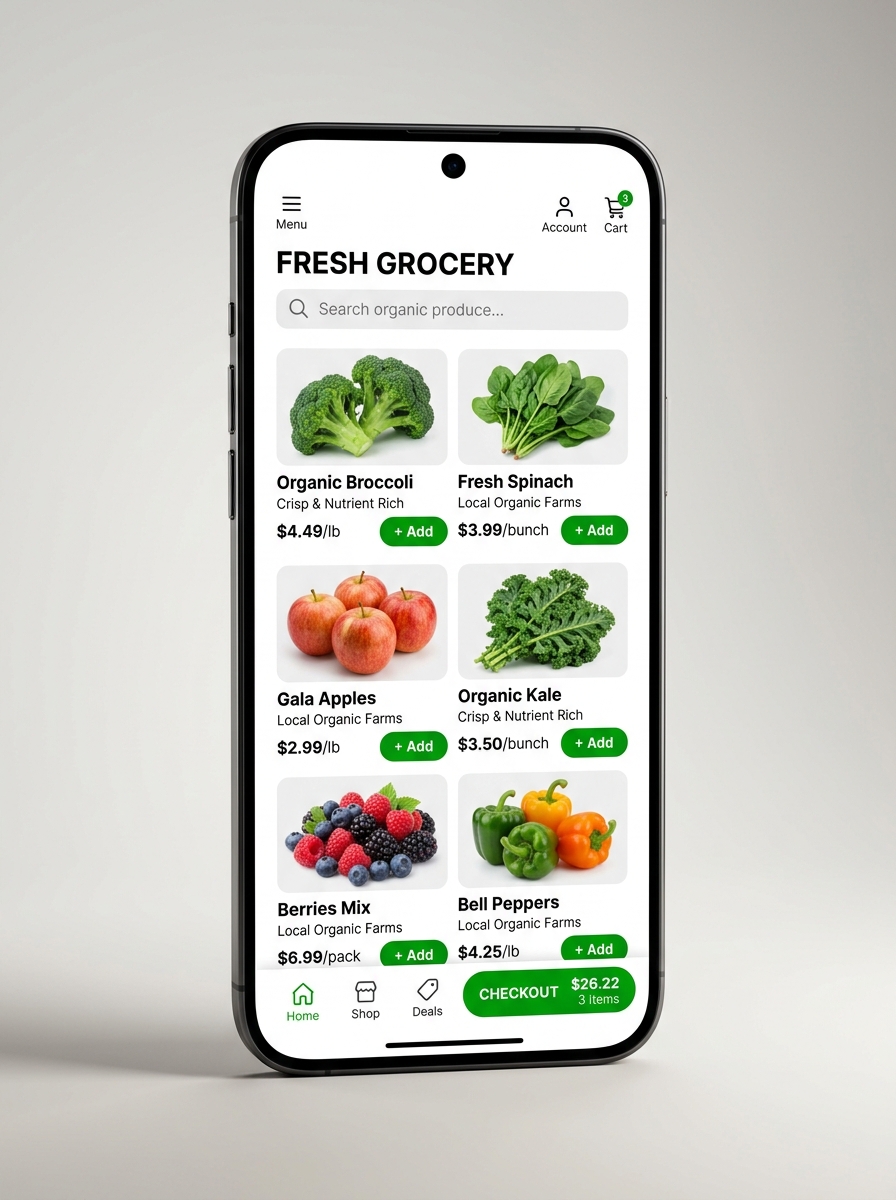 Grocery Store Mobile App Mockup